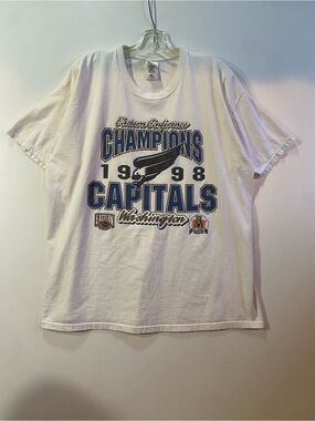 Vintage Washington Capitals 1998 Eastern Conference Champions White T-Shirt